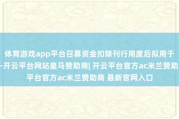 体育游戏app平台召募资金扣除刊行用度后拟用于东盟陶瓷谷模式-开云平台网站皇马赞助商| 开云平台官方ac米兰赞助商 最新官网入口